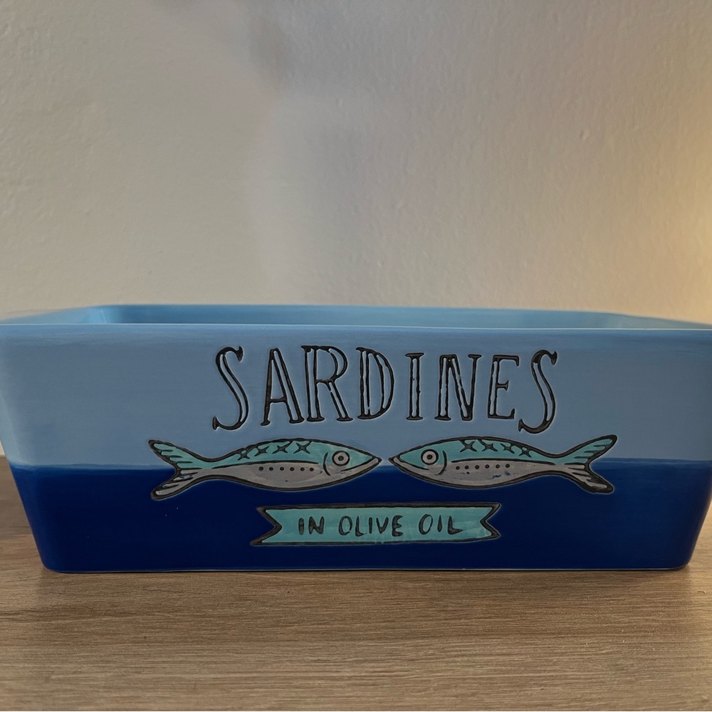 Blue Sardine Ceramic Loaf Dish